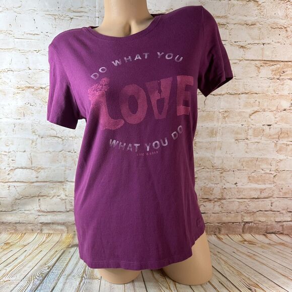 Life Is Good Tops - Life Is Good LOVE Crusher Tee Sz Medium Purple Classic Fit Graphic Top Tee Shirt